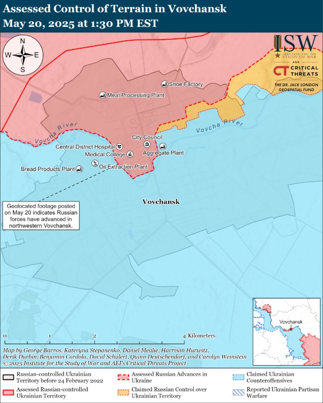 Російські окупанти просунулися у чотирьох областях України: карти ISW