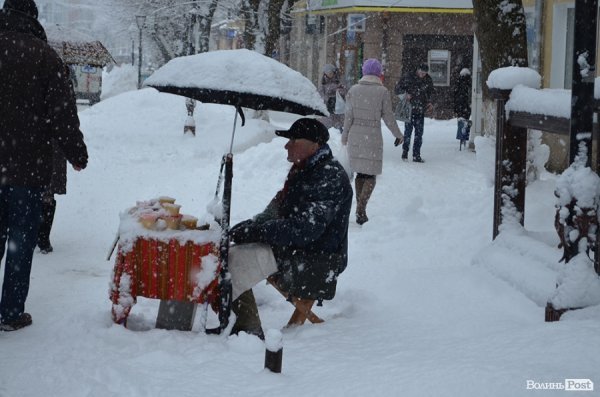 Снігопад у Луцьку. ФОТО