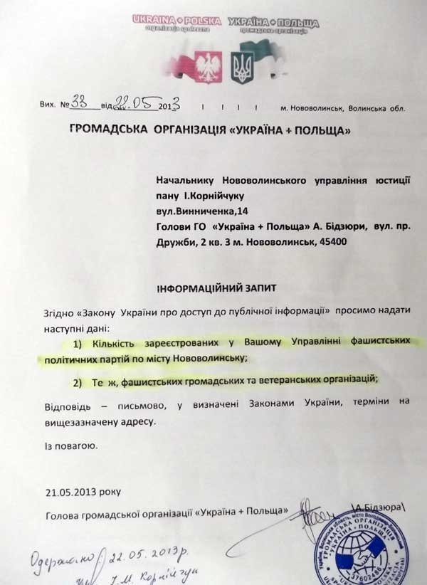У Нововолинську фашистів нема? ДОКУМЕНТ