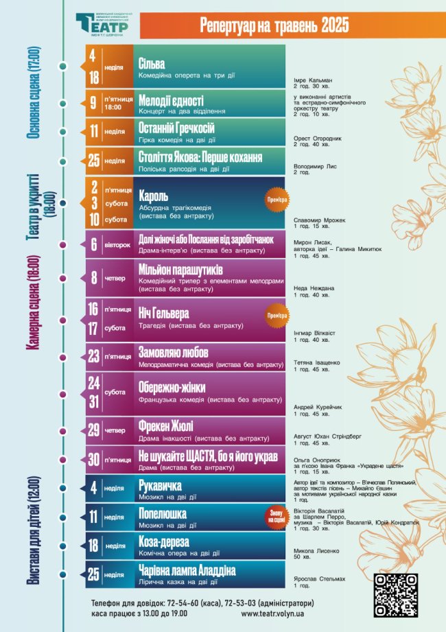 Приходьте слухати серцем: чим дивуватимуть на сцені Волинського драмтеатру у травні