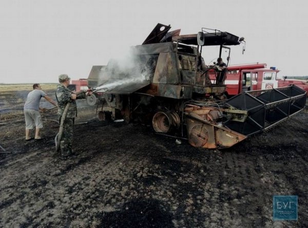 У волинського депутата згоріло поле пшениці та комбайн. ФОТО