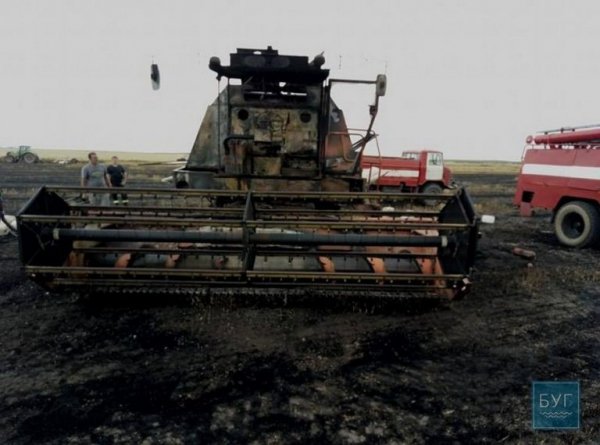 У волинського депутата згоріло поле пшениці та комбайн. ФОТО