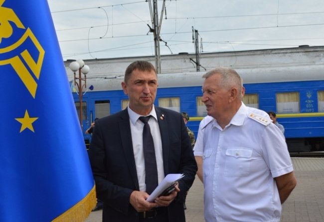 Олег Кіндер під час запуску першого рейсу Ковель-Хелм