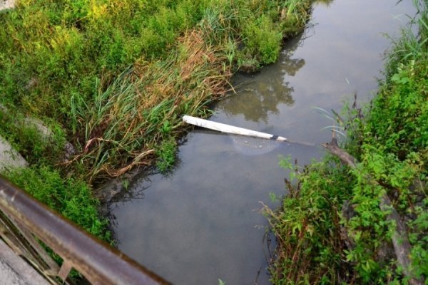 Нічні витівки по-луцьки: викинули у річку контейнер зі сміттям. ФОТО