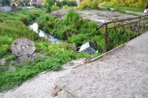 Нічні витівки по-луцьки: викинули у річку контейнер зі сміттям. ФОТО