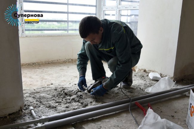 У четвертому будинку ЖК «Супернова» розпочали монтаж теплої підлоги*
