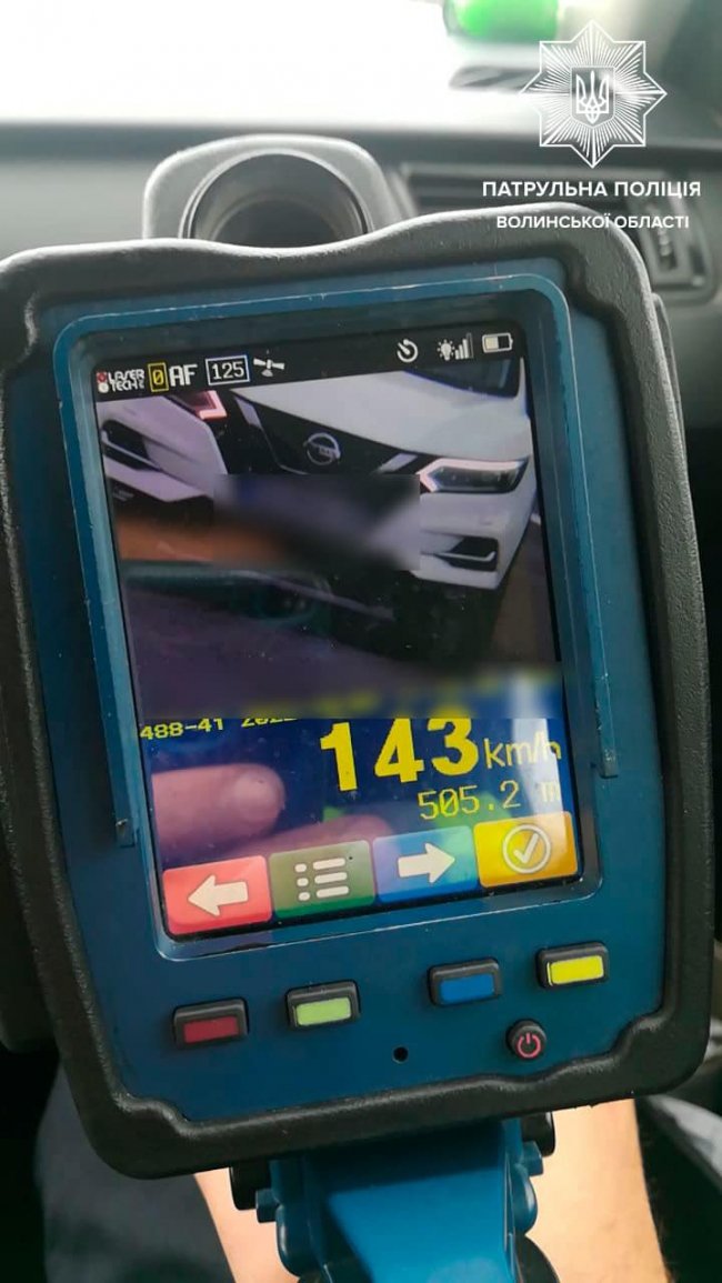 За день на Волині спіймали 5 водіїв-порушників, які мчали зі швидкістю понад 100 км/год. ФОТО