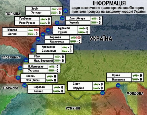 На кордоні у пункті пропуску «Устилуг» - затор