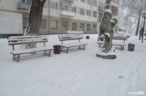 Снігопад у Луцьку. ФОТО