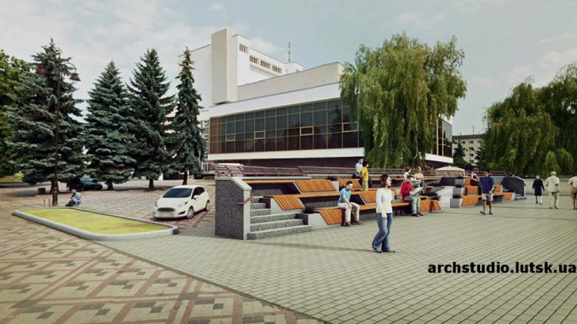 «Бетонне корито» в центрі Луцька: показали, яким може бути фонтан.ФОТО. ВІДЕО