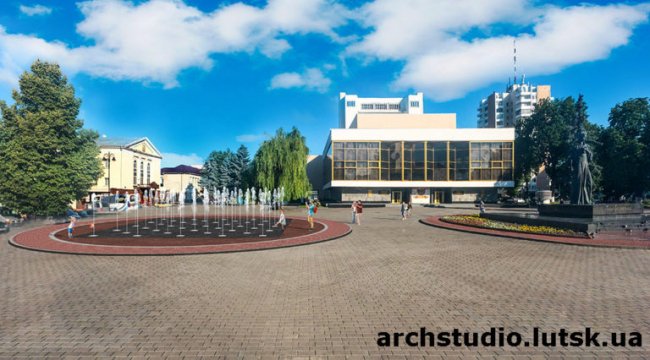«Бетонне корито» в центрі Луцька: показали, яким може бути фонтан.ФОТО. ВІДЕО