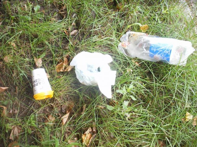 У Ковелі газон закидали сміттям і підгузками. ФОТО