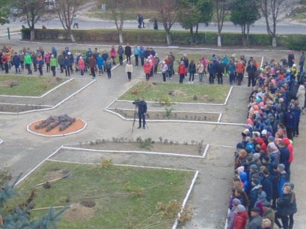 У Луцьку школярі висадили калинову алею. ФОТО