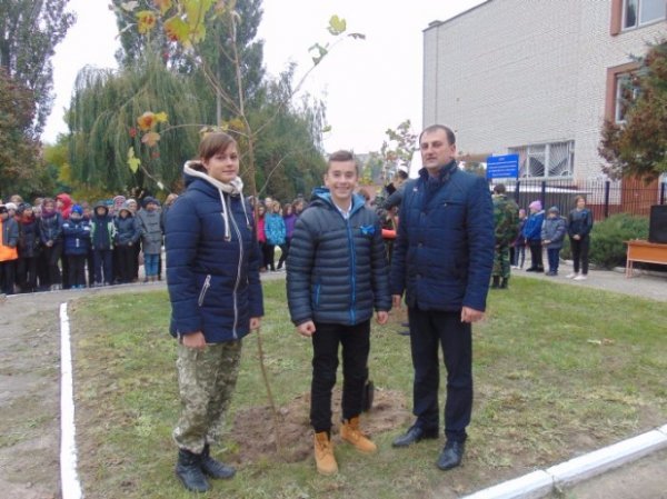 У Луцьку школярі висадили калинову алею. ФОТО