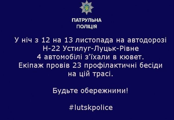 На Волині 4 авто злетіли в кювет