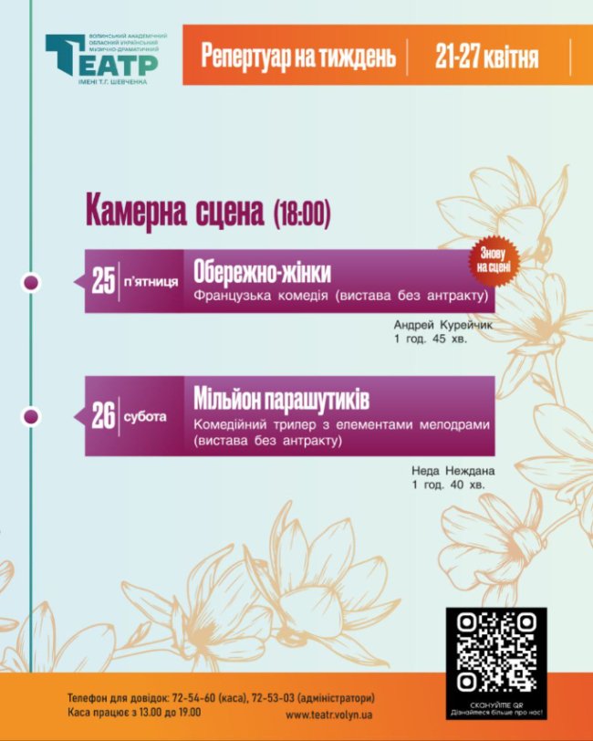 Прочитати щоденник далекої родички чи розплутати клубок почуттів: що покажуть у Луцьку 25 – 26 квітня