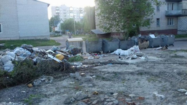 У Луцьку біля садка «виросла» гора сміття. ФОТО