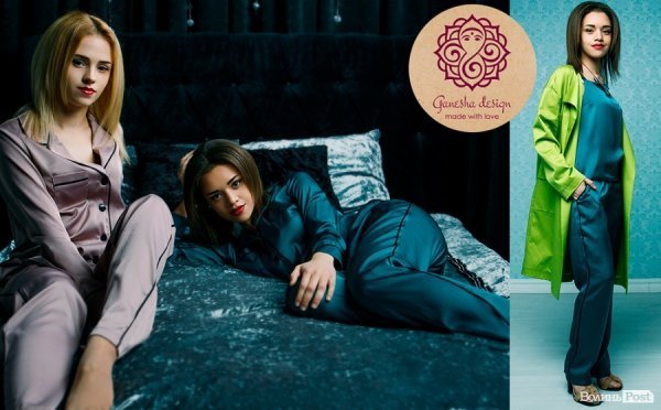 Піжами  українського бренду Ganesha Design, італійський атлас 1500-1800 грн. on-line продаж