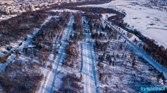 Засніжений Луцьк показали з висоти. ФОТО
