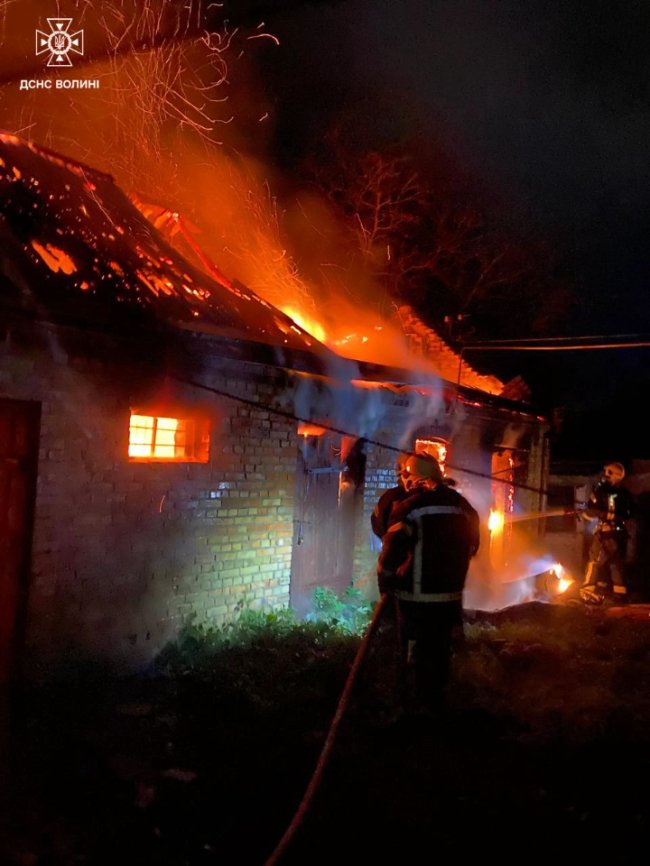 За ніч на Волині сталося дві пожежі. ФОТО