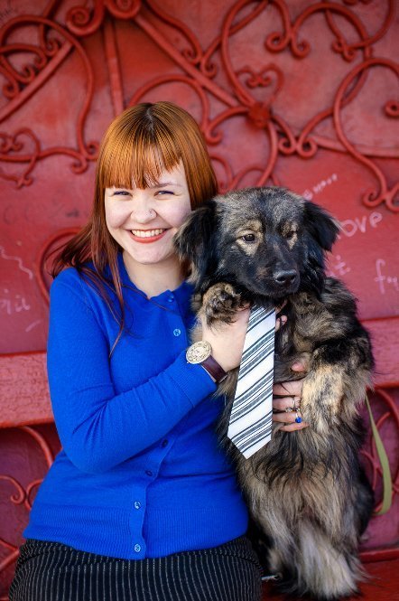 Тетяна Демідова – волонтер КП «Ласка» з собачкою Лахматик