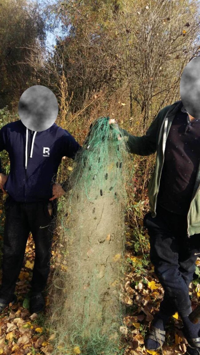 Двоє волинян-браконьєрів ловили рибу сіткою з човна. ФОТО