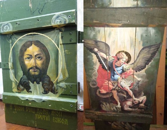 Демобілізований військовий з Волині вчителює і пише ікони на ящиках з-під набоїв