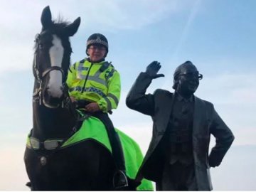 В Англії поліцейський кінь загинув через футбольних фанатів