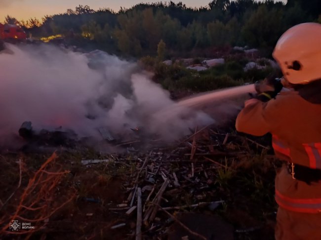 На Волині горіли сміття, суха трава та чагарники
