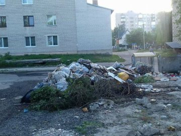 У Луцьку біля садка «виросла» гора сміття. ФОТО