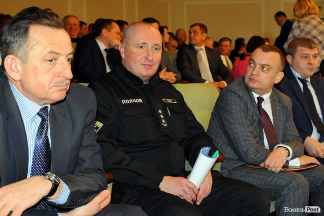 Начальник управління ДСНС Володимир Грушовінчук, заступник начальника ГУ НП Сергій Козак, керівник СБУ на Волині Юрій Фелонюк, прокурор Волині Максим Киричук
