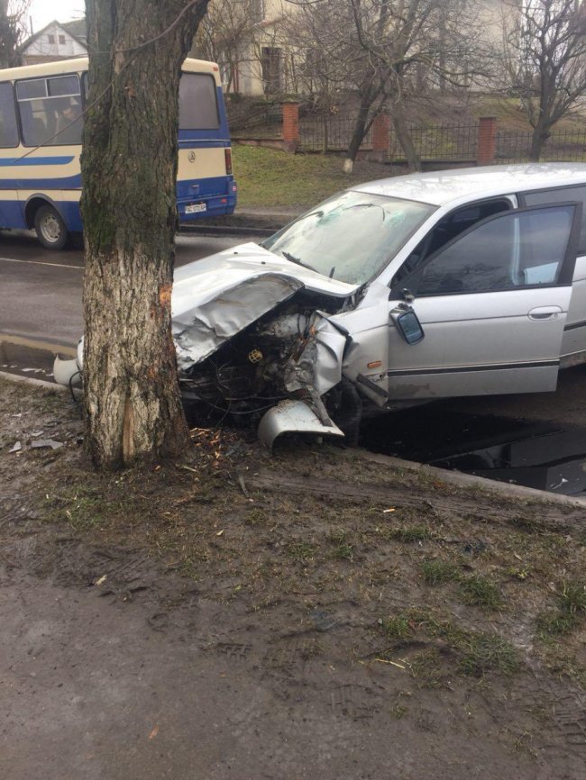 У Луцьку авто в’їхало в дерево. ФОТО