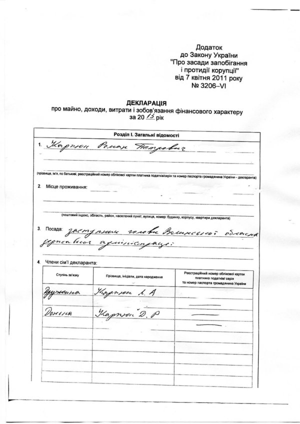 Заступник губернатора Волині заробив удвічі менше за шефа. ДОКУМЕНТ