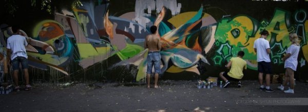 Як графітчики розмалювали 72-метрову стіну в Луцьку. ФОТО