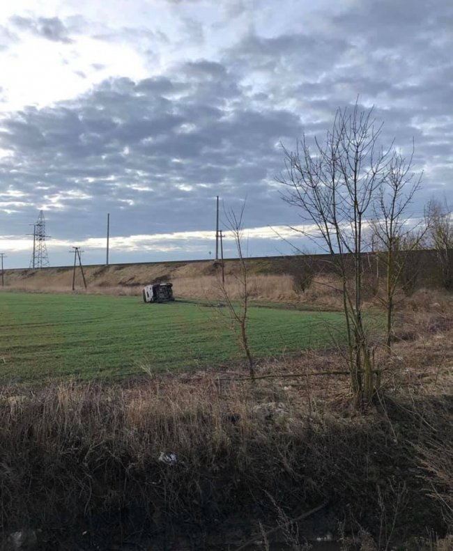 При в’їзді у Володимир авто злетіло у кювет та перекинулось. ФОТО