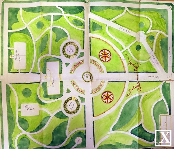 Проект міського саду невідомого автора. Копія з Державного архіву Волинської області