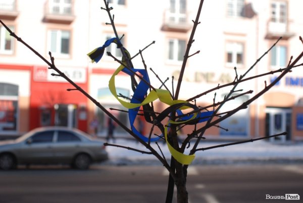 Луцьк «фарбують» в синьо-жовтий. ФОТО