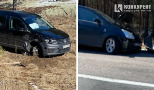 На волинській трасі зіткнулися дві автівки. ФОТО
