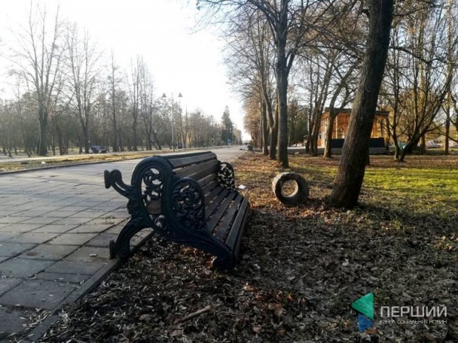 Вночі невідомі зробили рейвах у центральному парку Луцька. ФОТО
