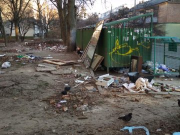 На луцькій вулиці тижнями не вивозять сміття. ФОТО