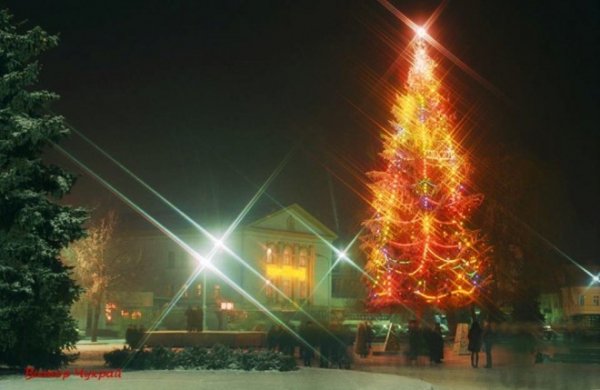 Показали головну ялинку Луцька у різні роки