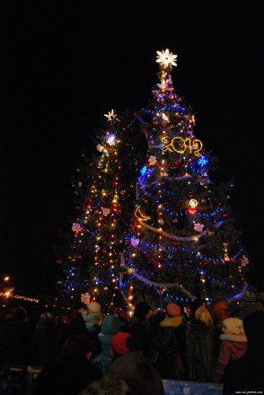 Показали головну ялинку Луцька у різні роки