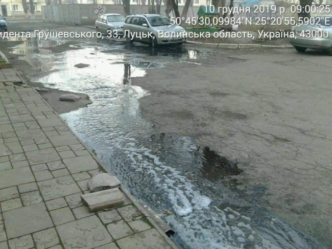 У Луцьку майстер «жеку» відкачав нечистоти просто на дорогу