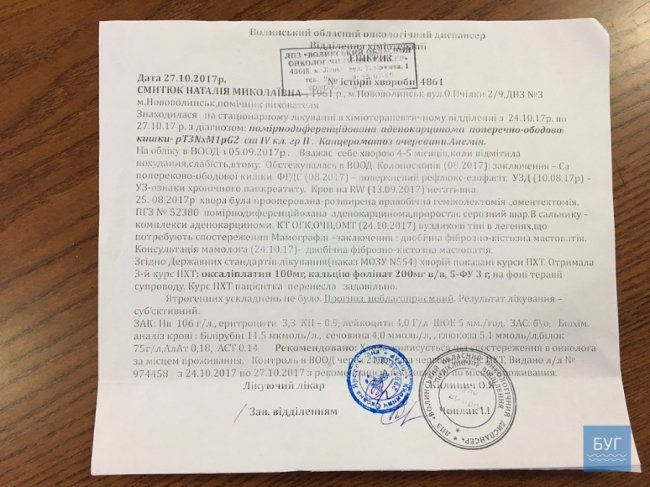 Волинянка потребує коштів на хіміотерапію