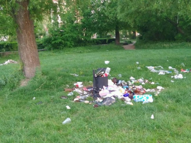 У Луцьку біля ставка утворилися купи сміття. ФОТО