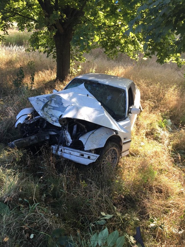 Поблизу Луцька водій на BMW  в'їхав у дерево. ФОТО