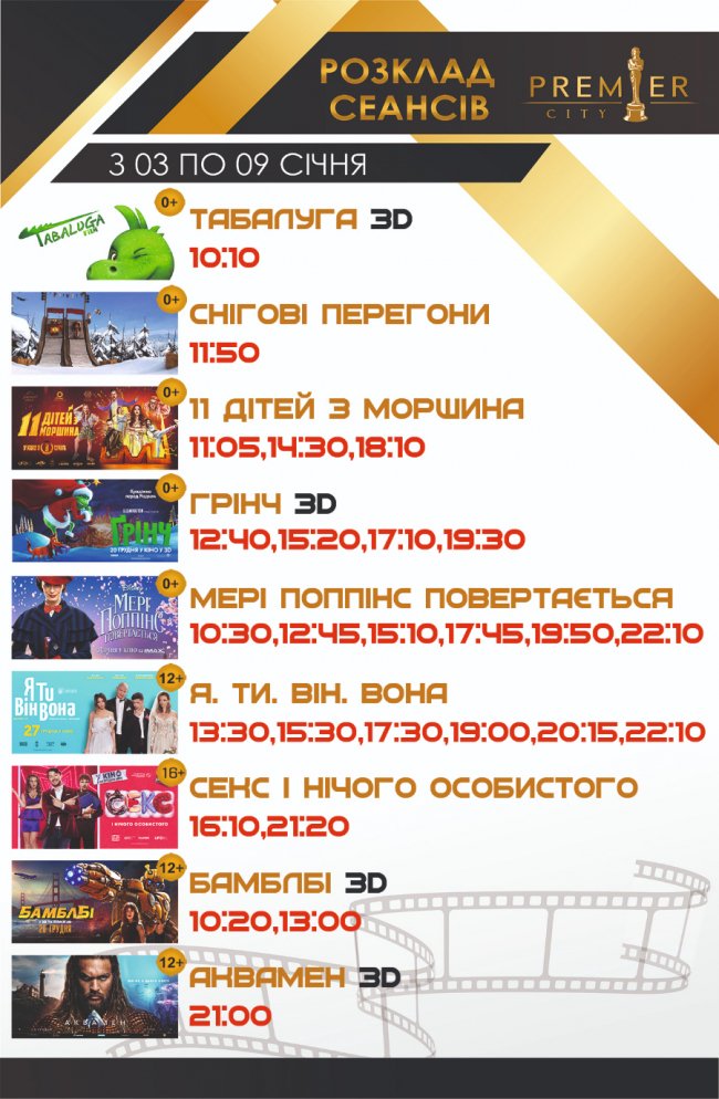 У кінотеатрі «Premier City» аж 3 прем’єрних кінострічки*