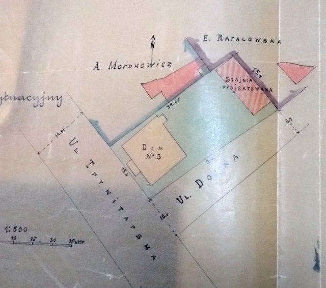 План вулиць із ділянкою Черевка. Тут і далі фрагменти планів із Державного архіву Волинської області
