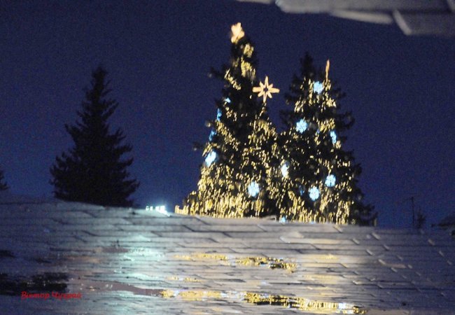 Святкові вогні вечірнього Луцька. ФОТО