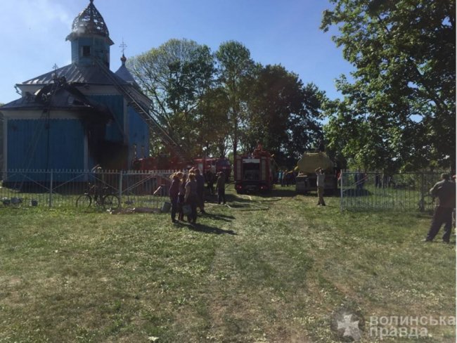 На Волині горіла церква. ФОТО